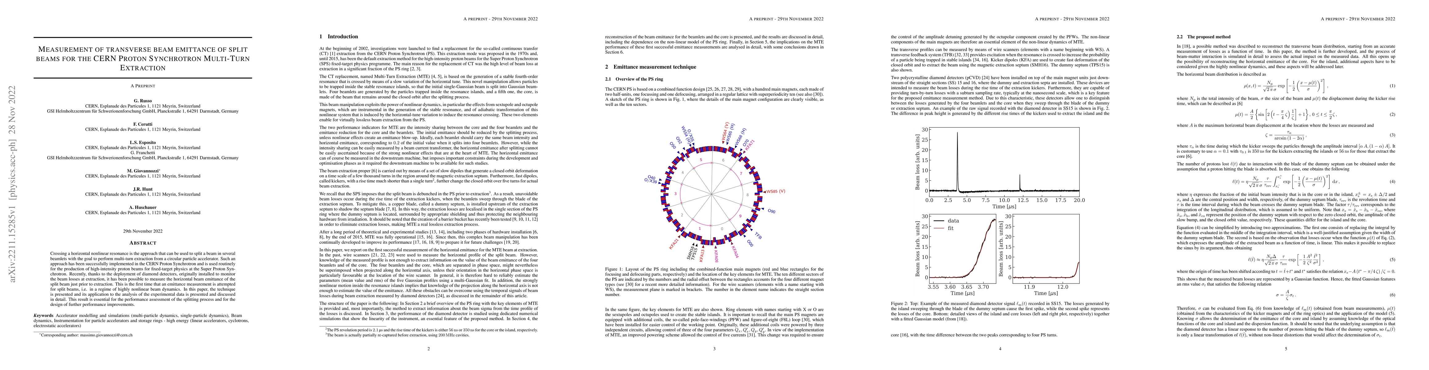 Thumbnail for Measurement of transverse beam emittance of split beams for the CERN
  Proton Synchrotron Multi-Turn Extraction