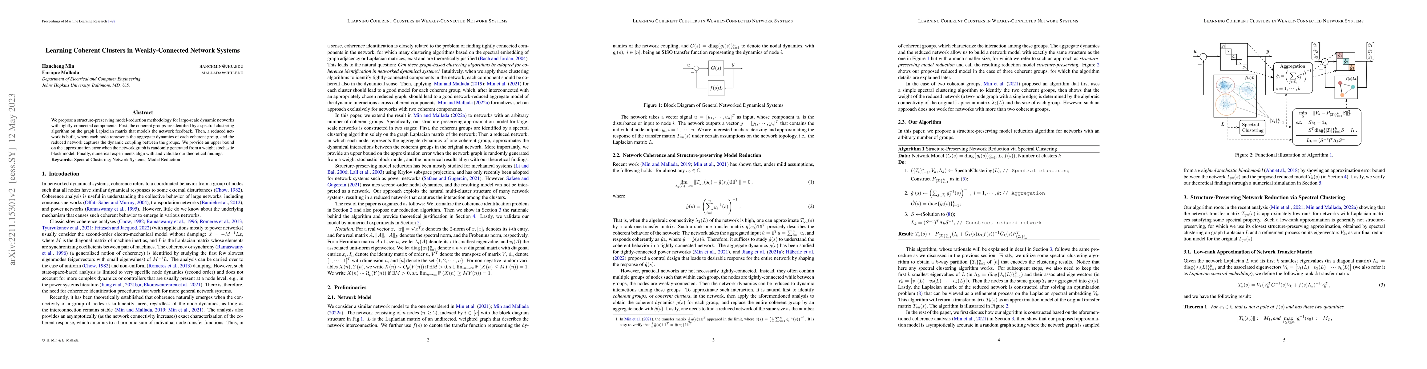 Thumbnail for Learning Coherent Clusters in Weakly-Connected Network Systems
