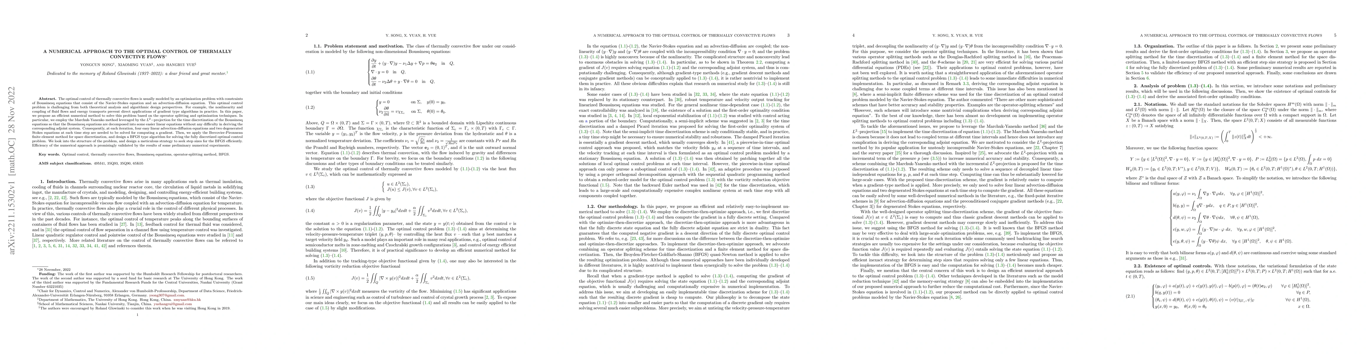 Thumbnail for A numerical approach to the optimal control of thermally convective
  flows