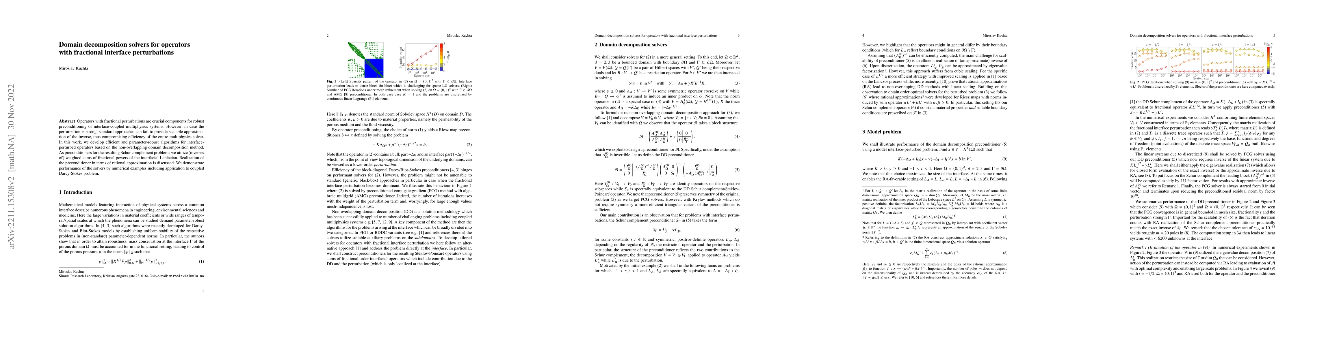 Thumbnail for Domain decomposition solvers for operators with fractional interface
  perturbations