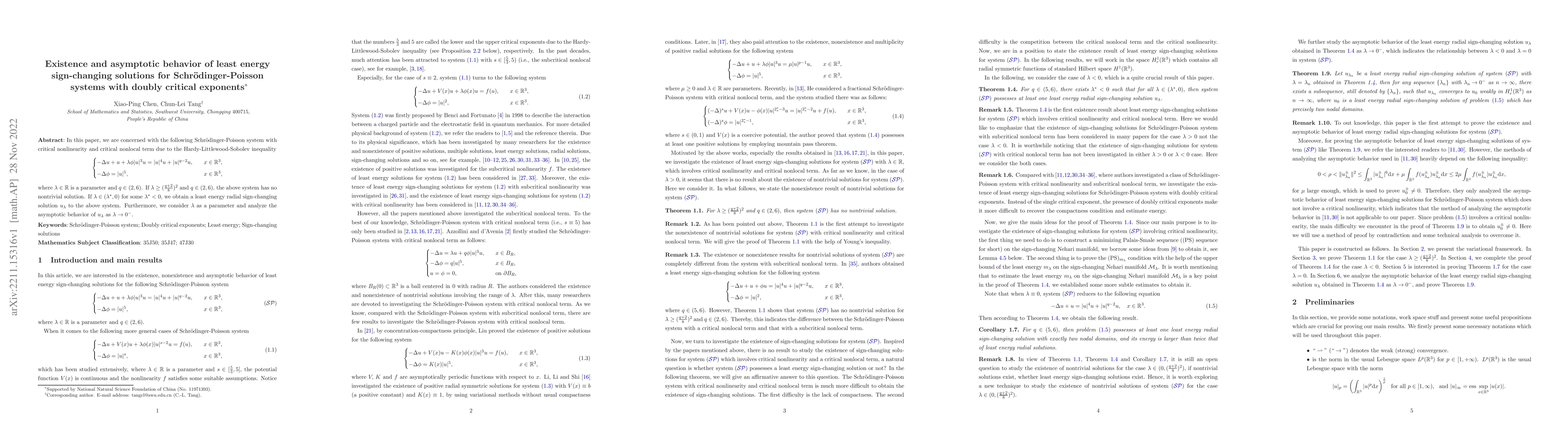 Thumbnail for Existence and asymptotic behavior of least energy sign-changing
  solutions for Schrodinger-Poisson systems with doubly critical exponents