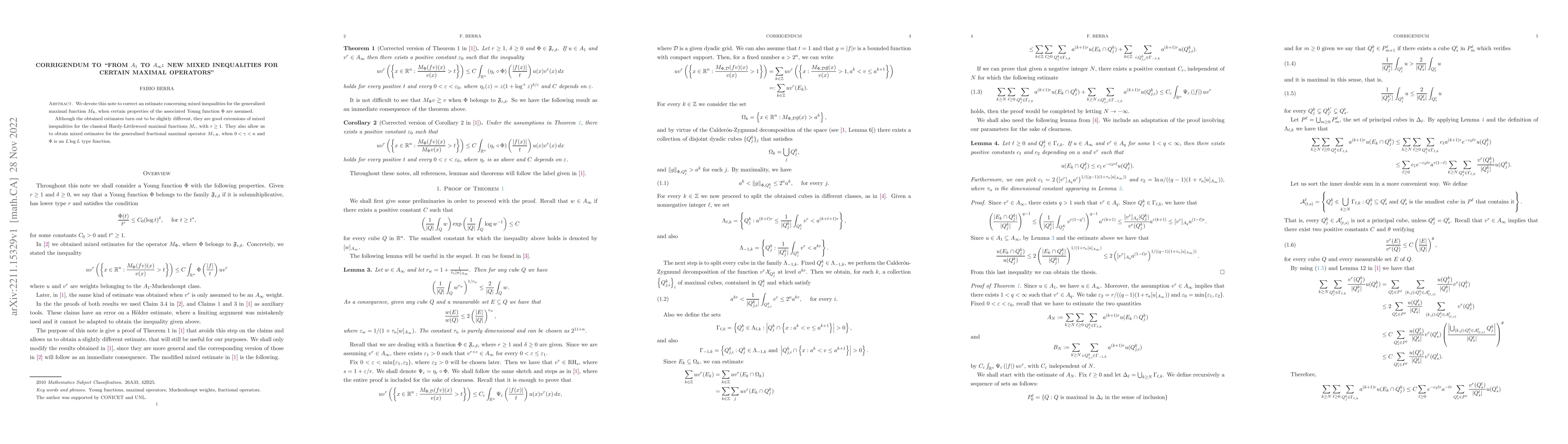 Thumbnail for Corrgiendum to "From $A_1$ to $A_\infty$: new mixed inequalities for
  certain maximal operators''