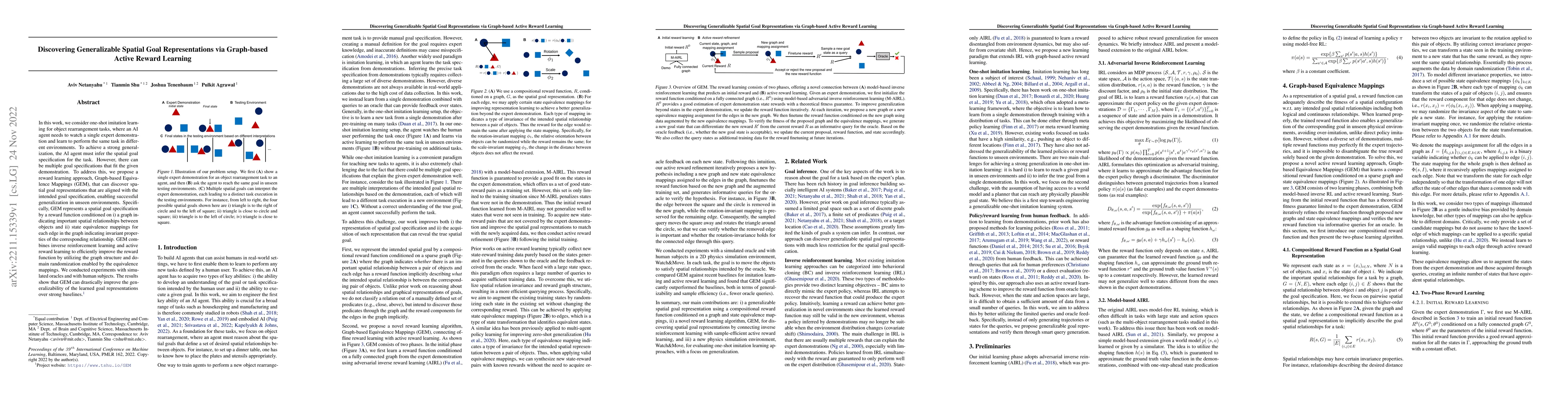 Thumbnail for Discovering Generalizable Spatial Goal Representations via Graph-based
  Active Reward Learning