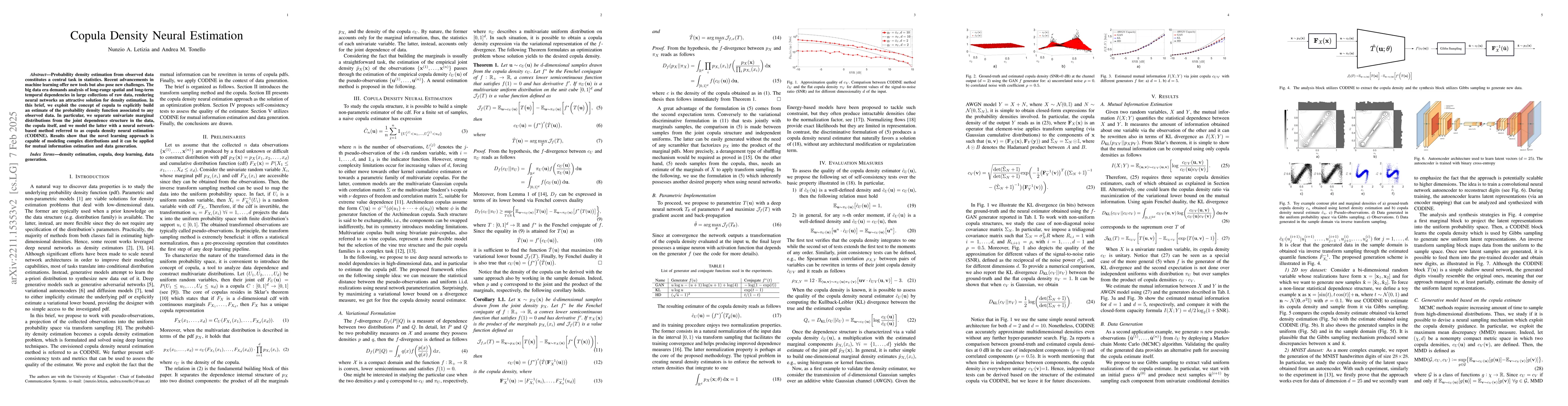 Thumbnail for Copula Density Neural Estimation