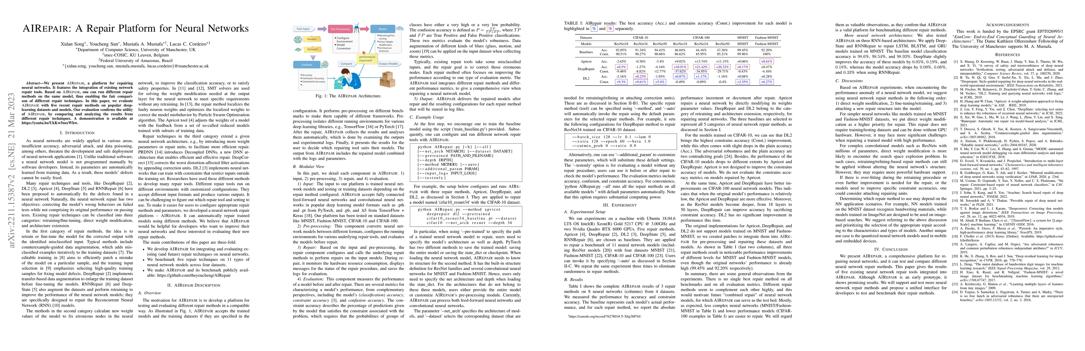Thumbnail for AIREPAIR: A Repair Platform for Neural Networks
