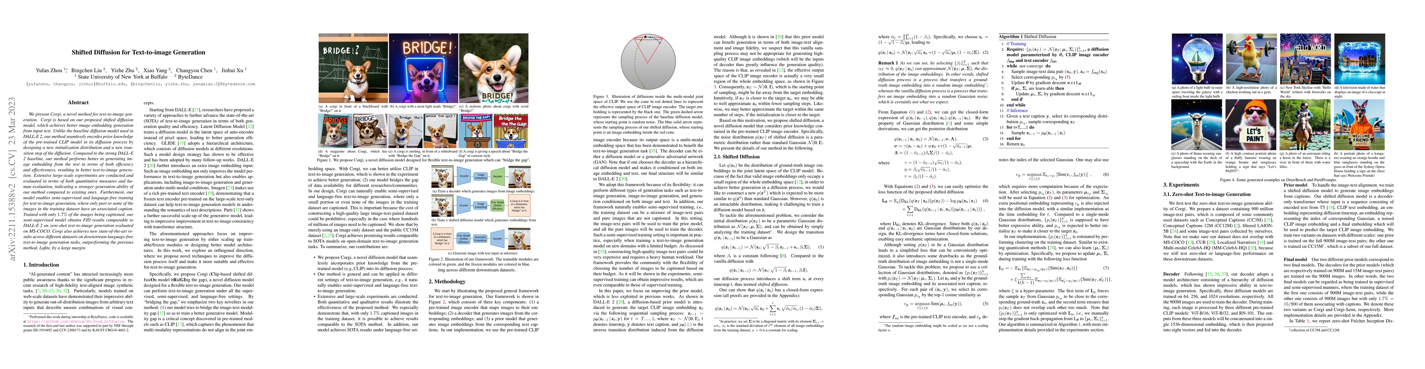 Thumbnail for Shifted Diffusion for Text-to-image Generation