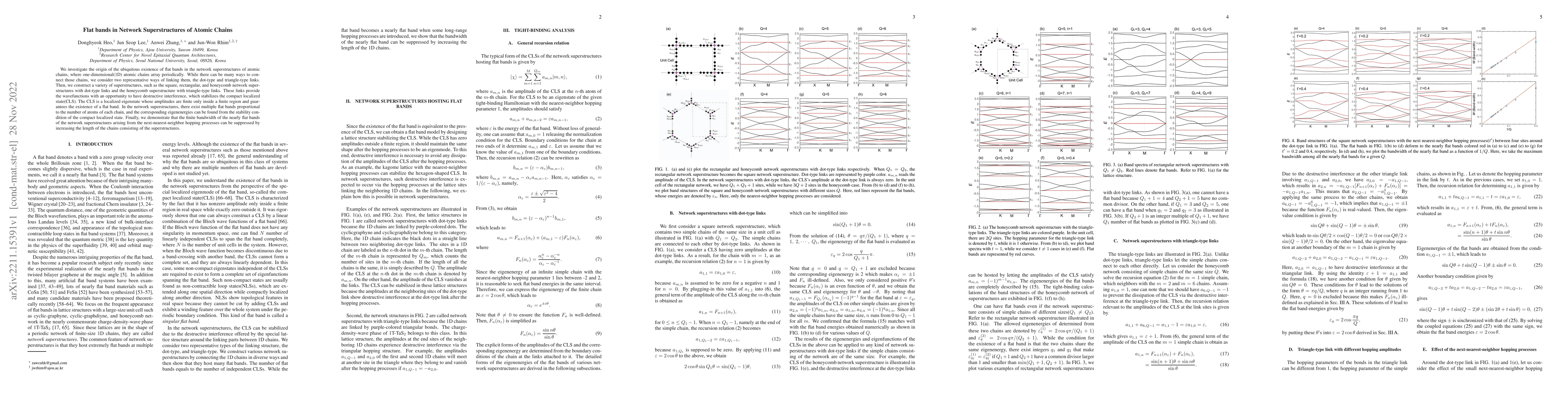 Thumbnail for Flat bands in Network Superstructures of Atomic Chains