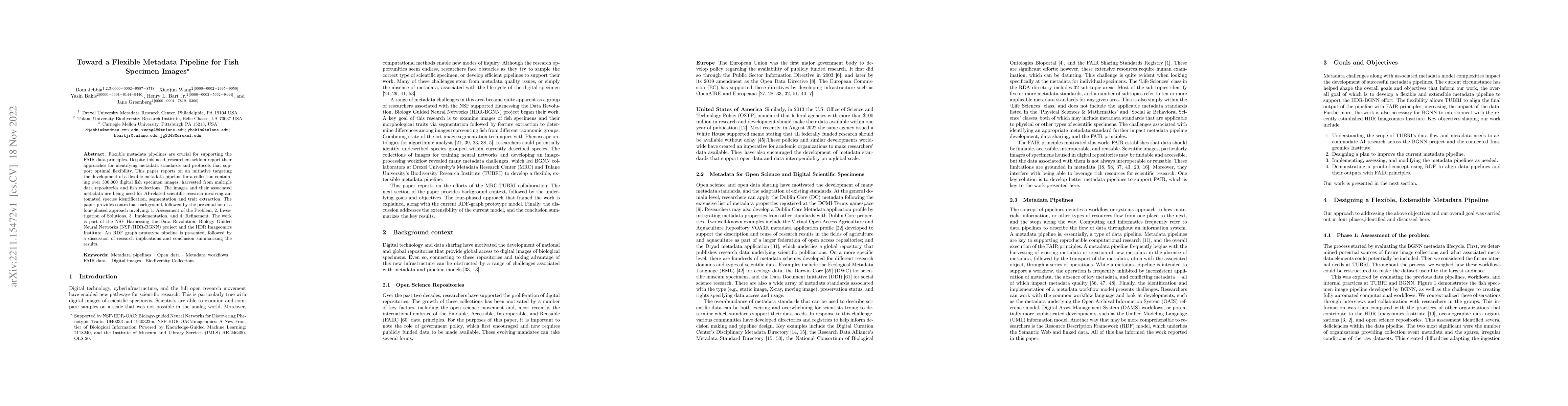 Thumbnail for Toward a Flexible Metadata Pipeline for Fish Specimen Images