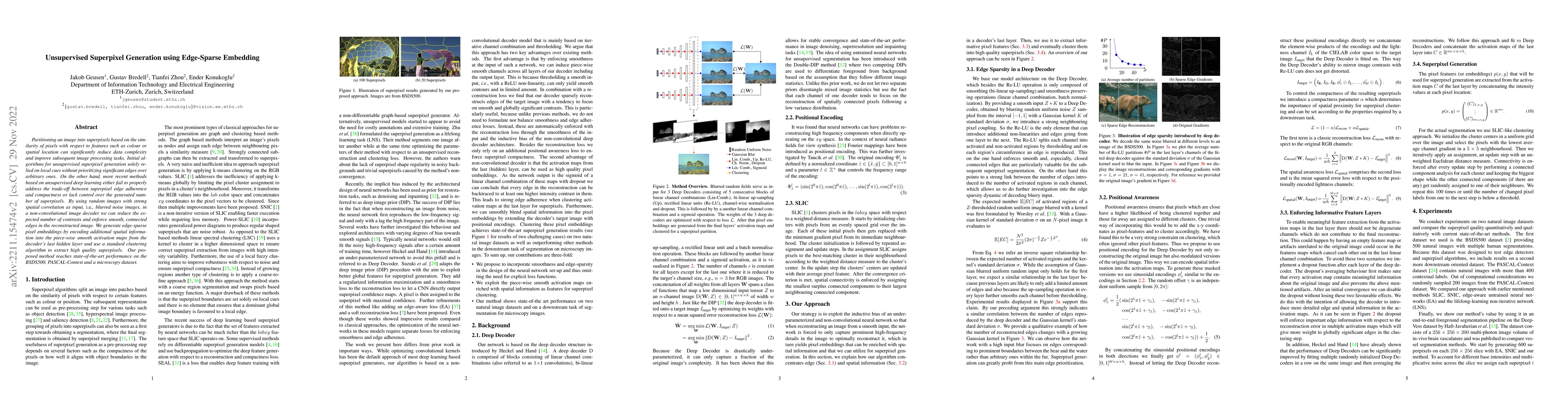 Thumbnail for Unsupervised Superpixel Generation using Edge-Sparse Embedding