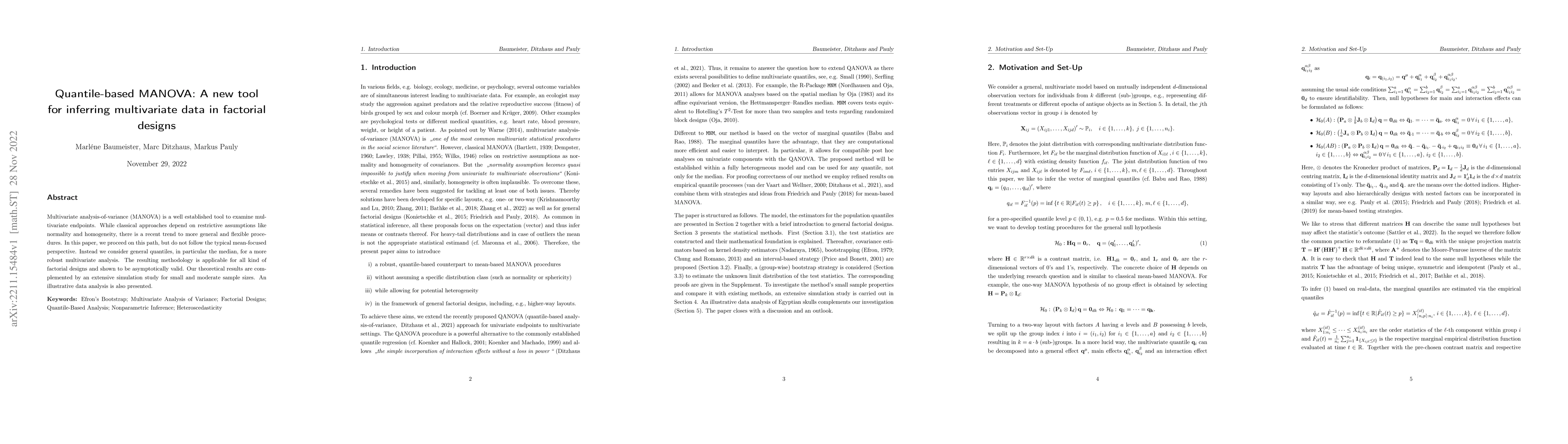 Thumbnail for Quantile-based MANOVA: A new tool for inferring multivariate data in
  factorial designs