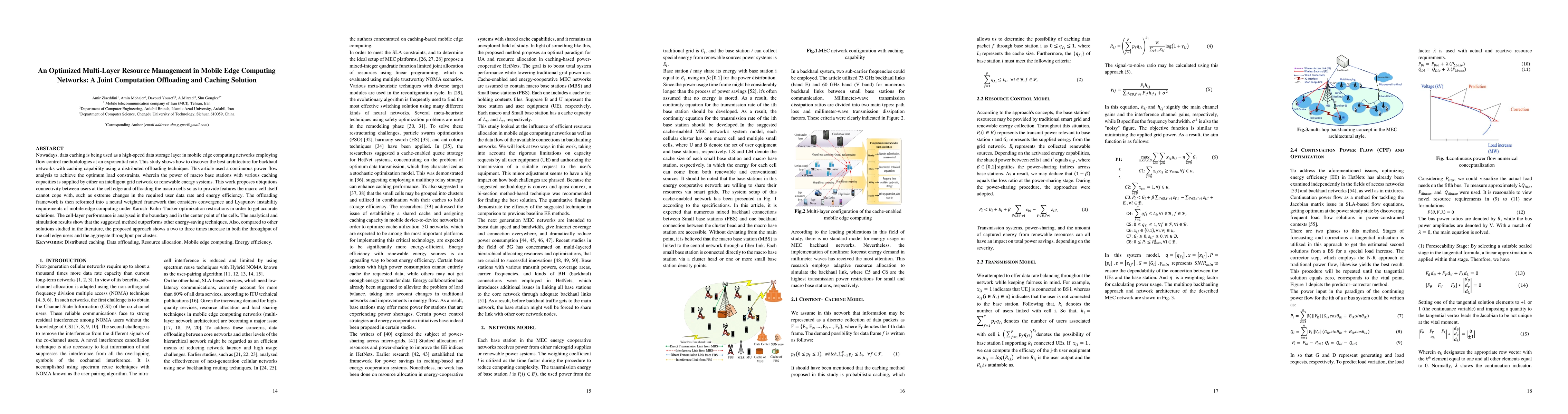 Thumbnail for An Optimized Multi-Layer Resource Management in Mobile Edge Computing
  Networks: A Joint Computation Offloading and Caching Solution