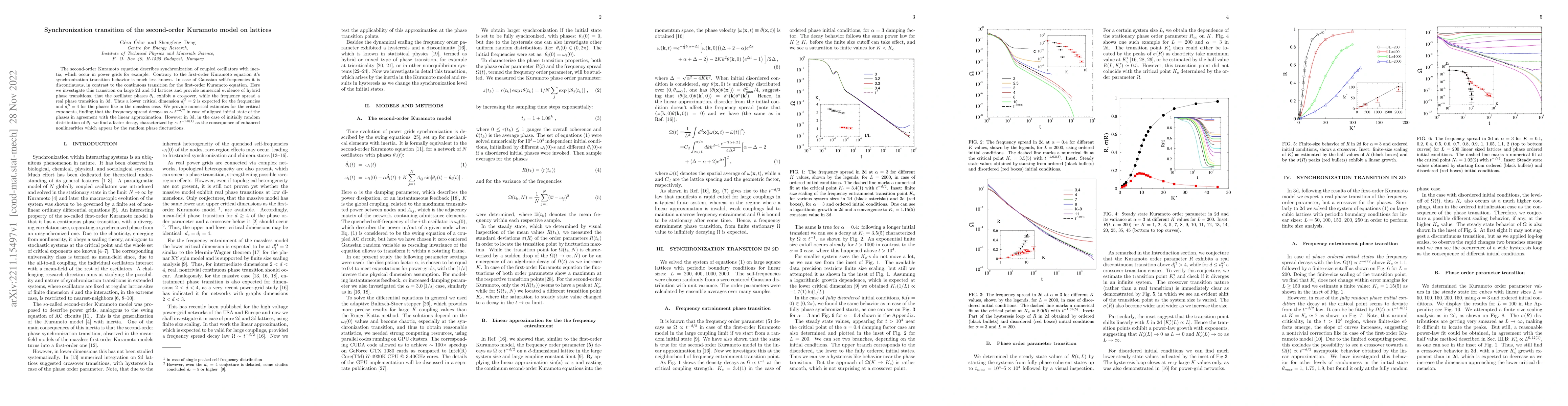 Thumbnail for Synchronization transition of the second-order Kuramoto model on
  lattices