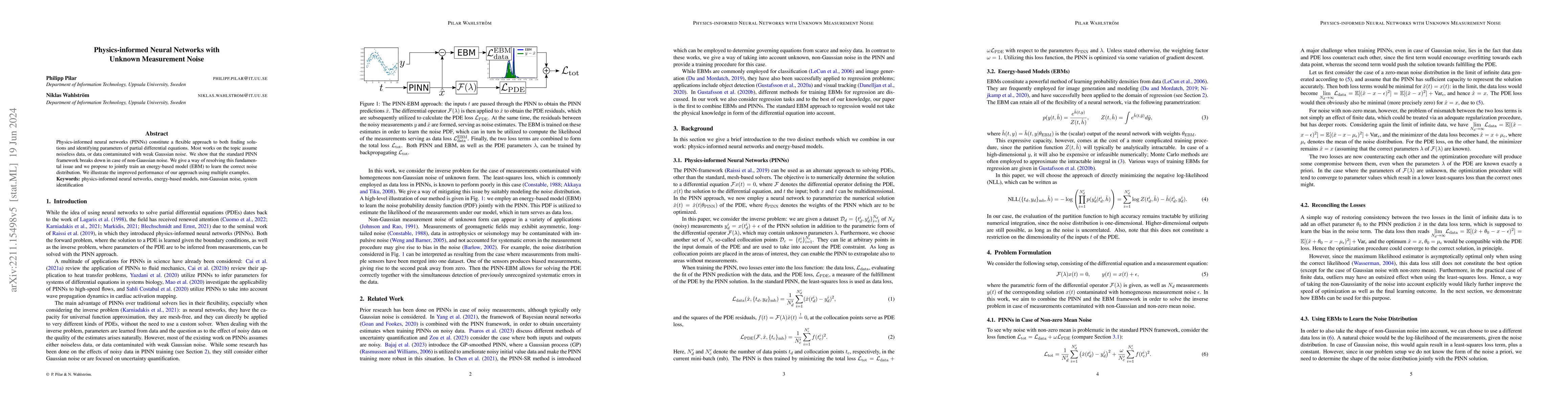 Thumbnail for Physics-informed Neural Networks with Unknown Measurement Noise