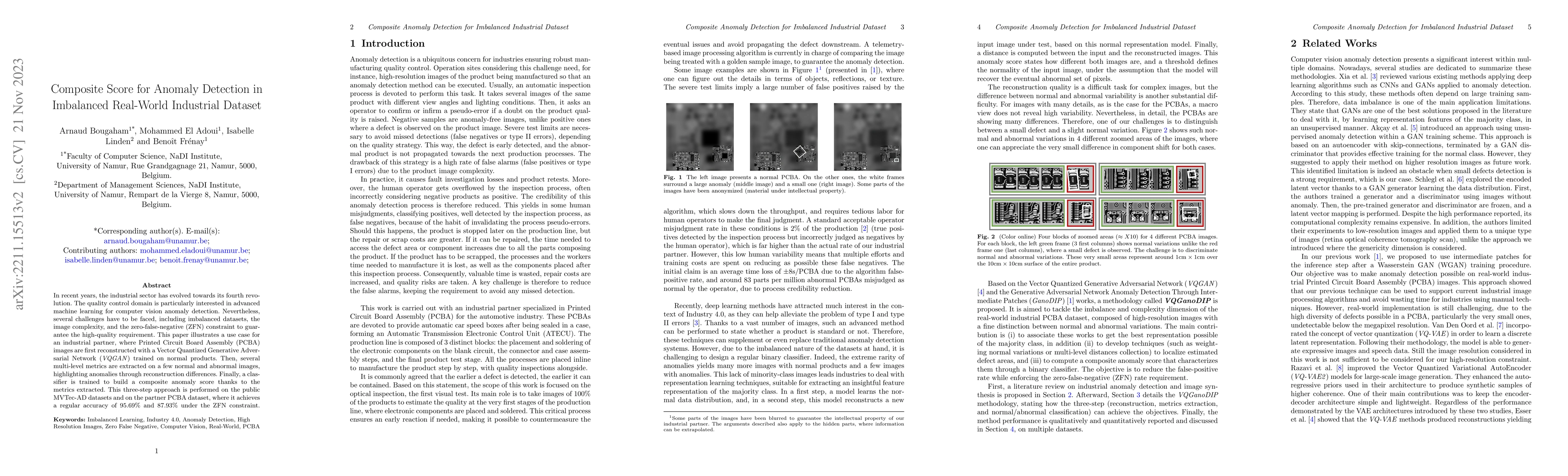 Thumbnail for Composite Score for Anomaly Detection in Imbalanced Real-World
  Industrial Dataset