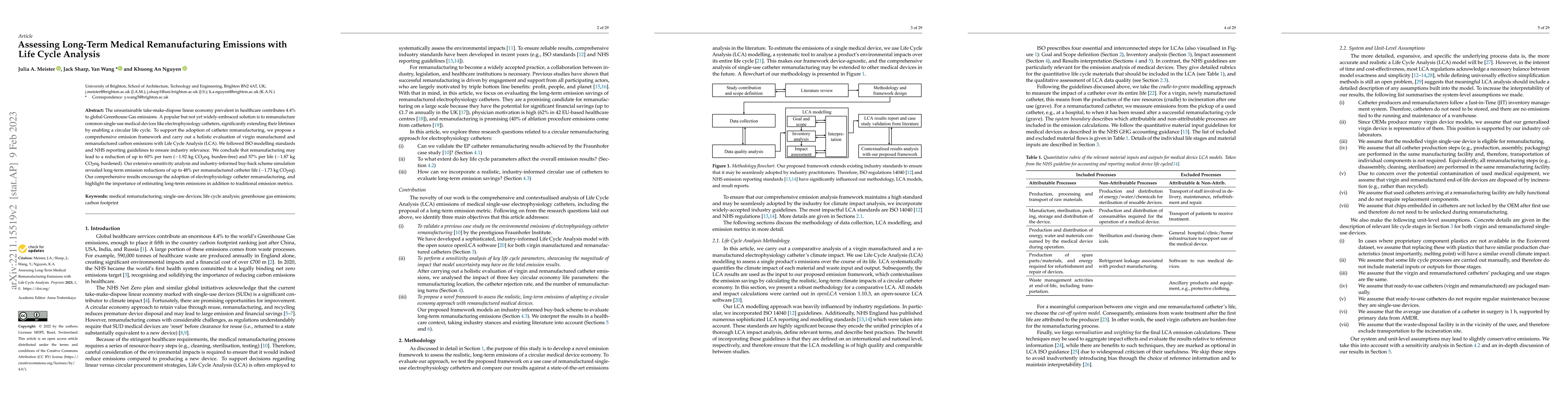 Thumbnail for Assessing long-term medical remanufacturing emissions with Life Cycle
  Analysis