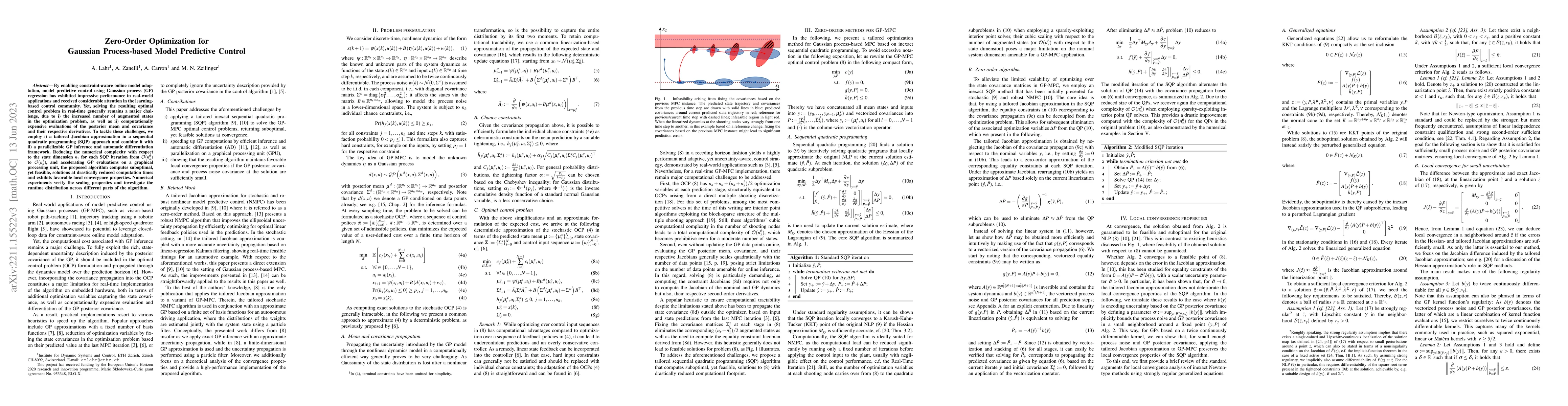 Thumbnail for Zero-Order Optimization for Gaussian Process-based Model Predictive
  Control