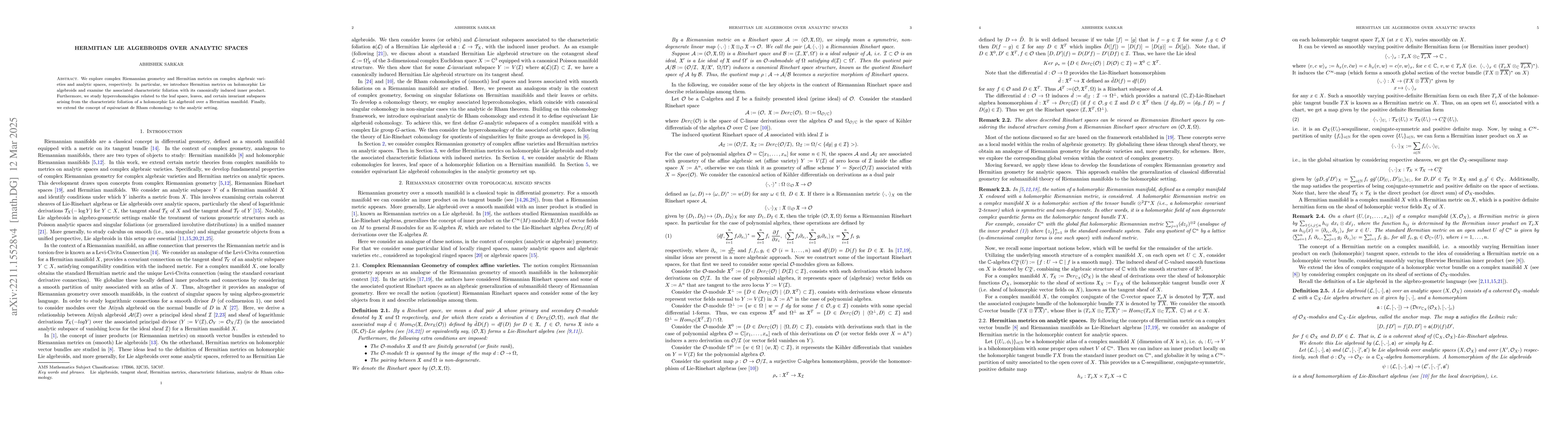 Thumbnail for Hermitian Lie algebroids over analytic spaces