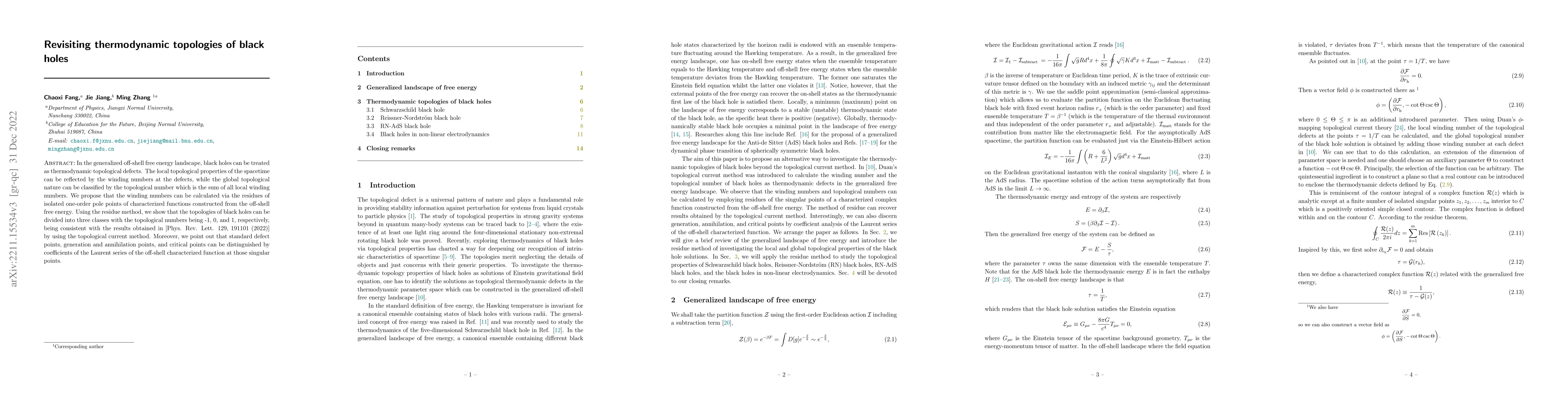 Thumbnail for Revisiting thermodynamic topologies of black holes