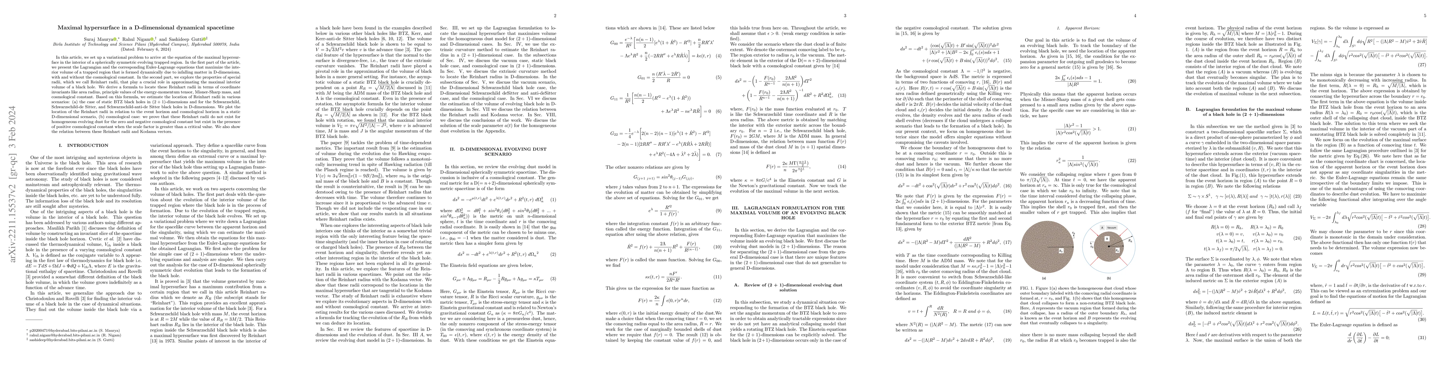 Thumbnail for Maximal hypersurface in a D-dimensional dynamical spacetime