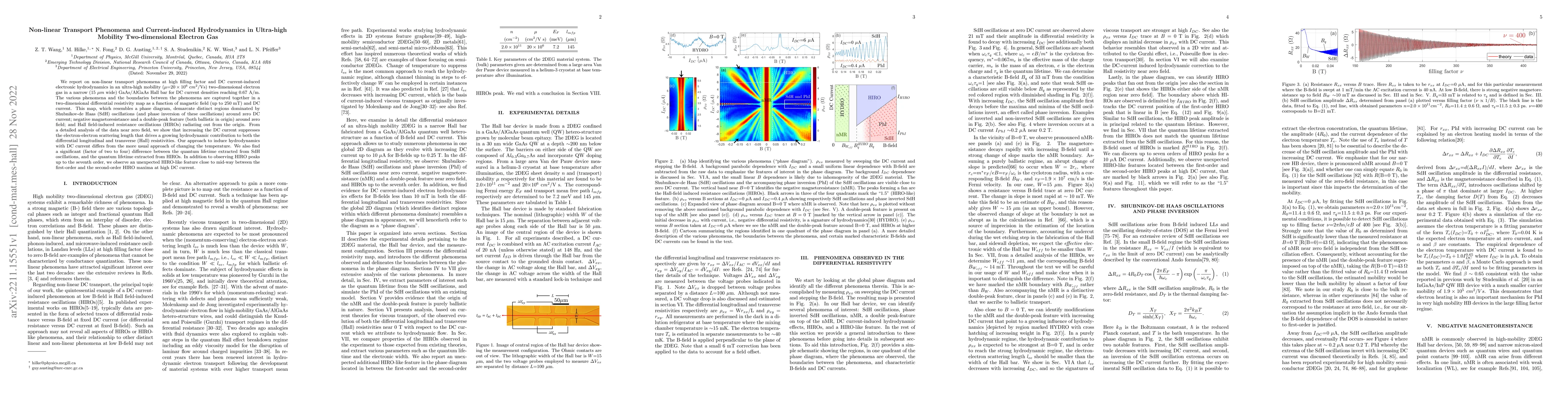Thumbnail for Non-linear Transport Phenomena and Current-induced Hydrodynamics in
  Ultra-high Mobility Two-dimensional Electron Gas