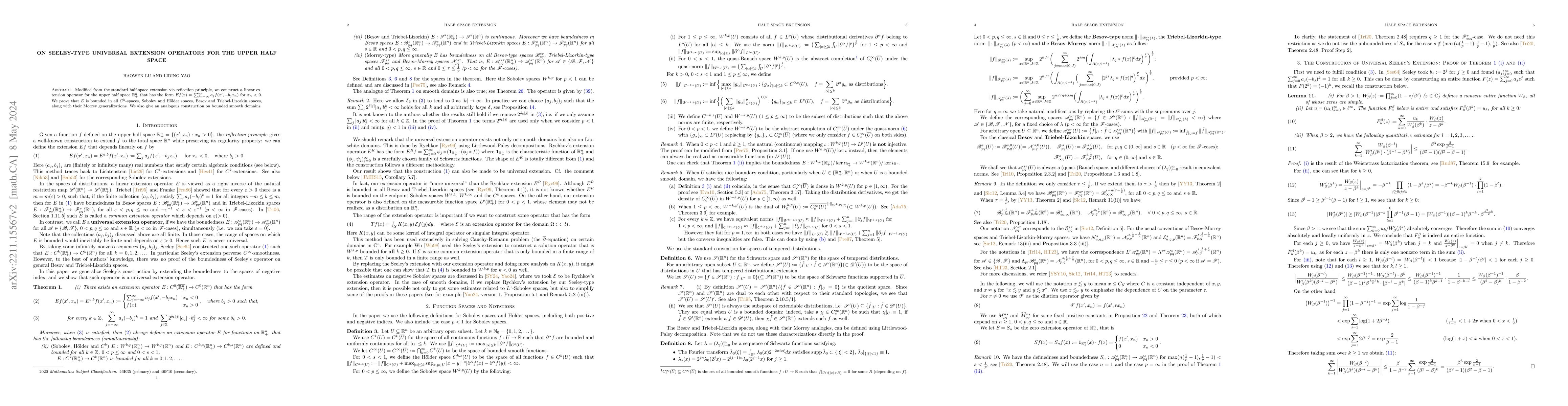 Thumbnail for On Seeley-type Universal Extension Operators for the Upper Half Space