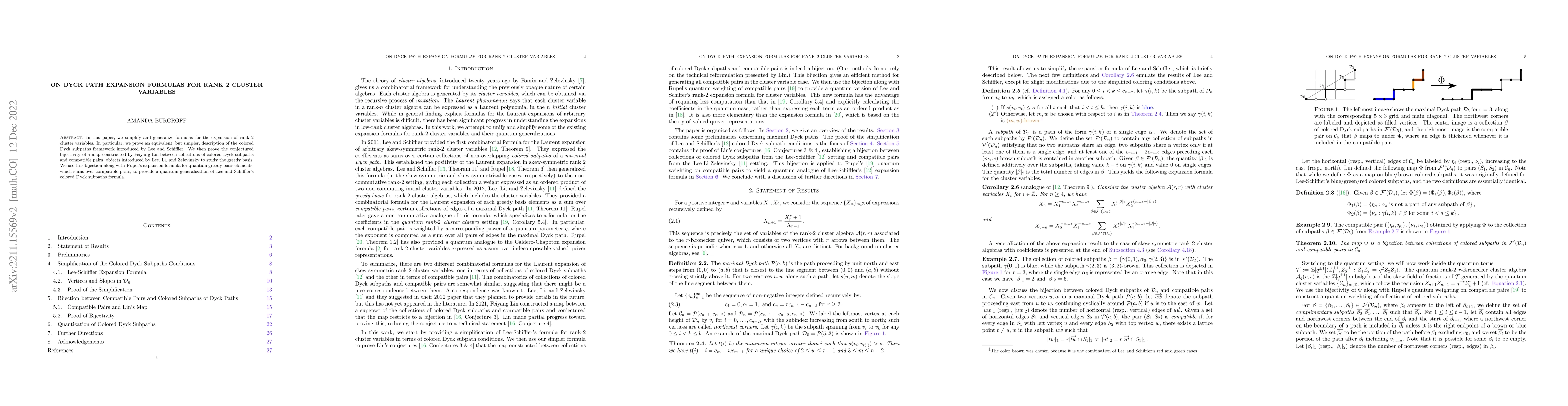 Thumbnail for On Dyck Path Expansion Formulas for Rank 2 Cluster Variables