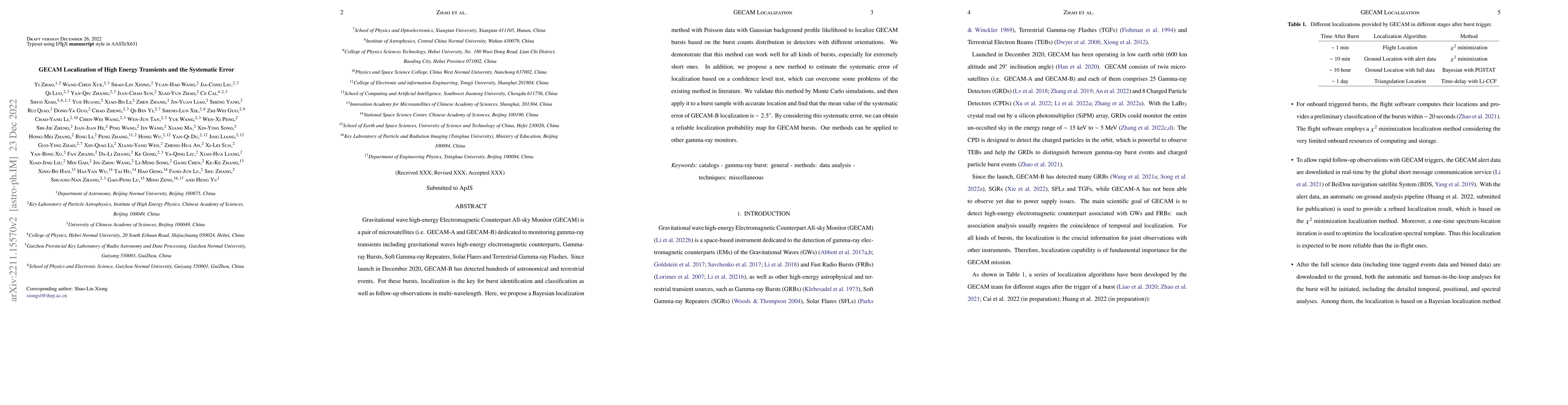 Thumbnail for GECAM Localization of High Energy Transients and the Systematic Error