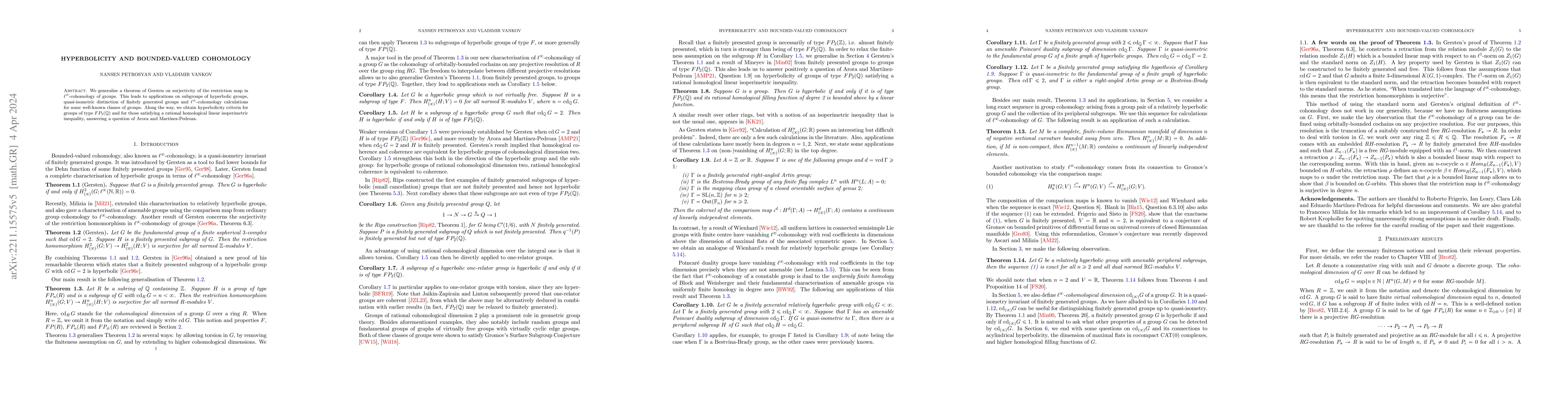 Thumbnail for Hyperbolicity and bounded-valued cohomology
