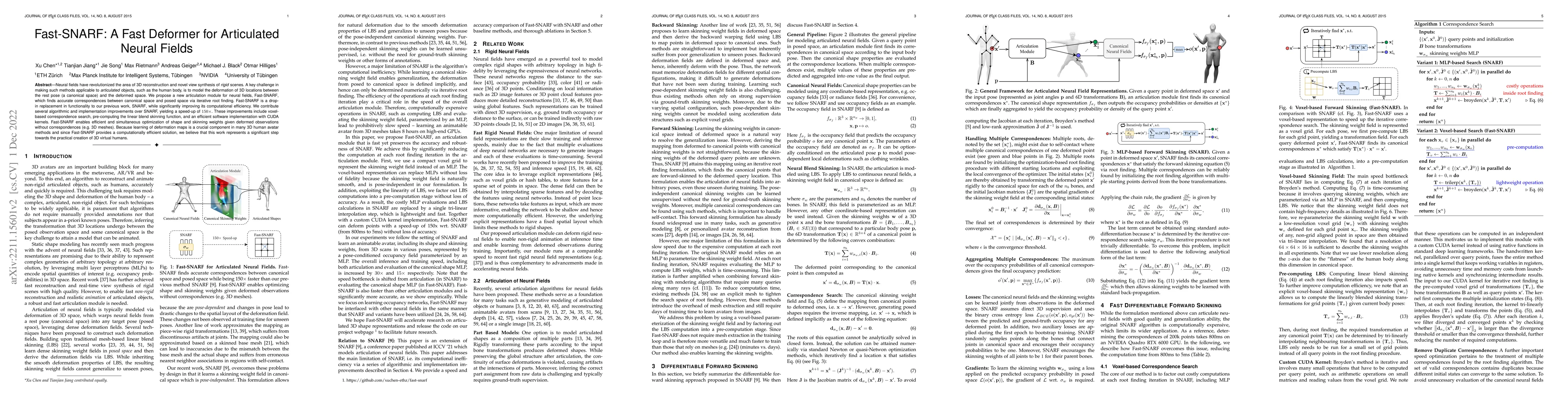 Thumbnail for Fast-SNARF: A Fast Deformer for Articulated Neural Fields