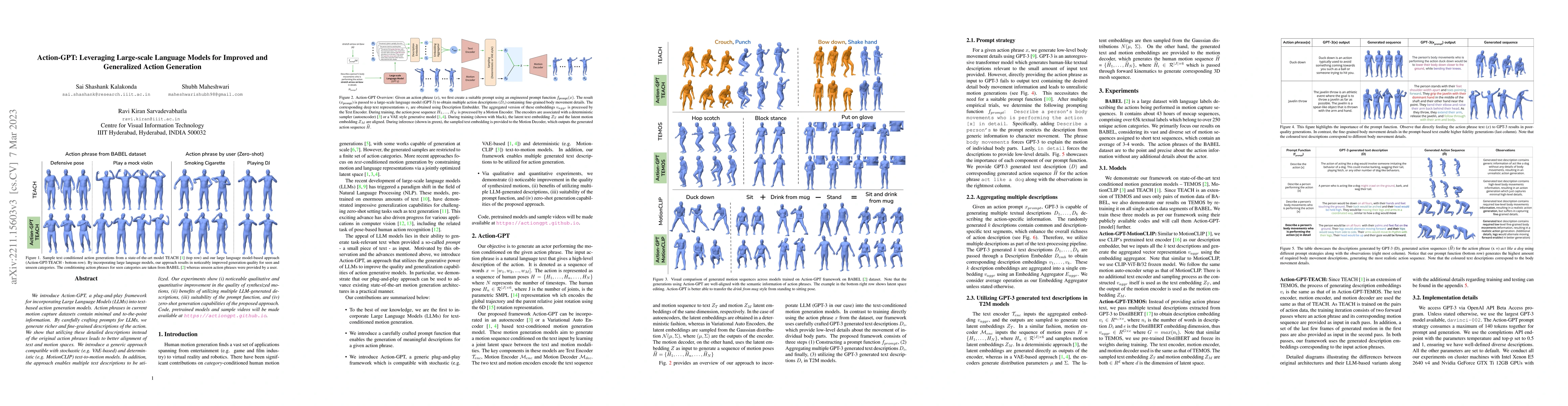 Thumbnail for Action-GPT: Leveraging Large-scale Language Models for Improved and
  Generalized Action Generation