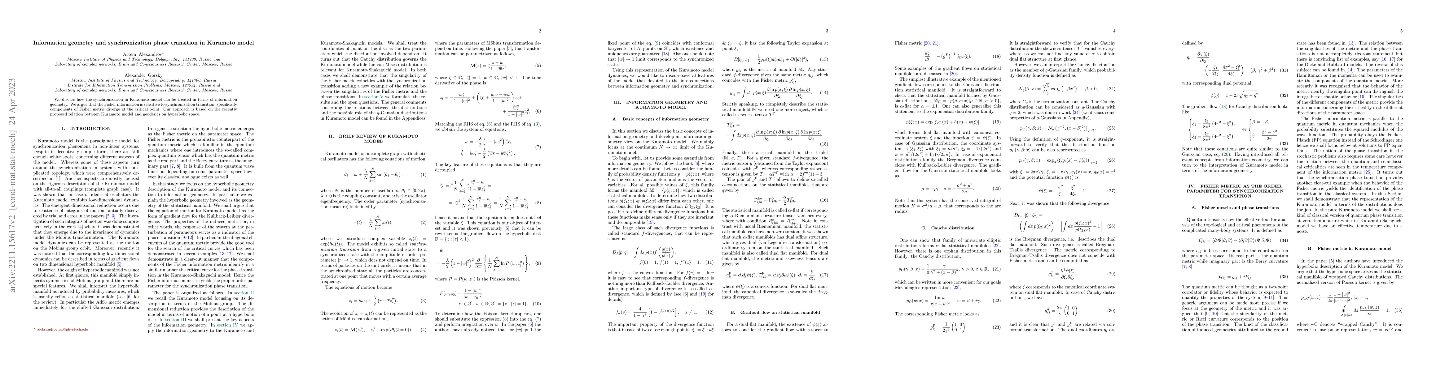 Thumbnail for Information geometry and synchronization phase transition in Kuramoto
  model