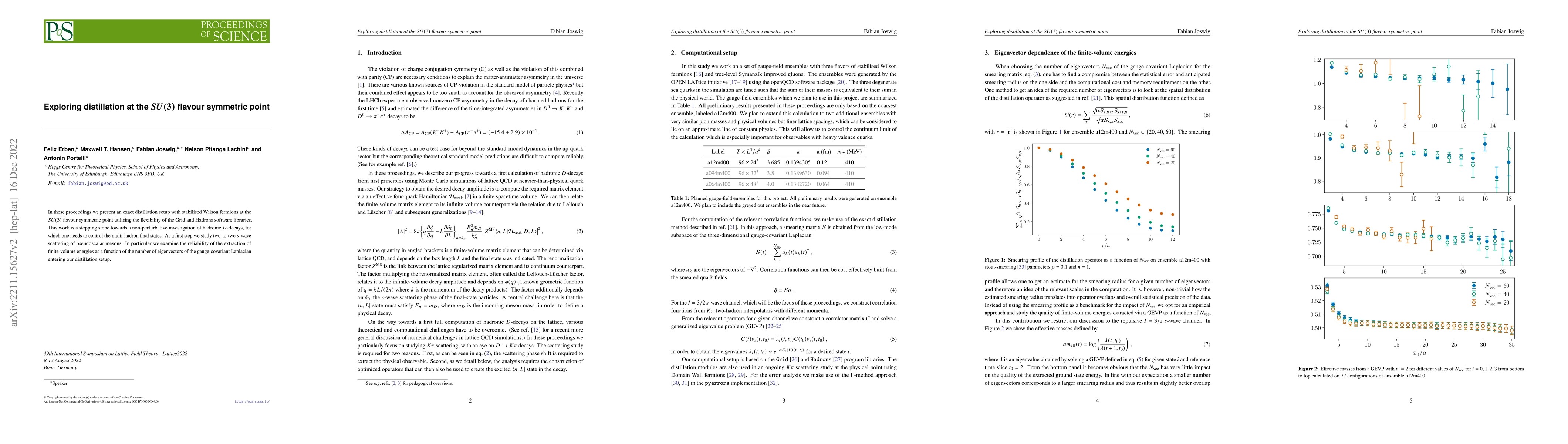 Thumbnail for Exploring distillation at the SU(3) flavour symmetric point