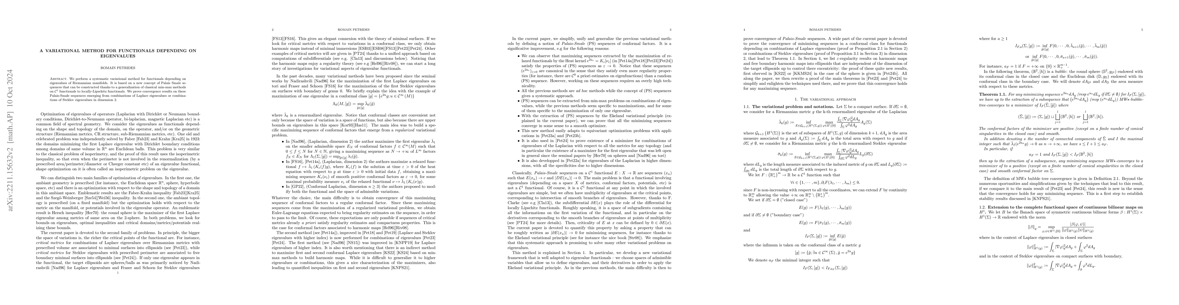 Thumbnail for A variational method for functionals depending on eigenvalues