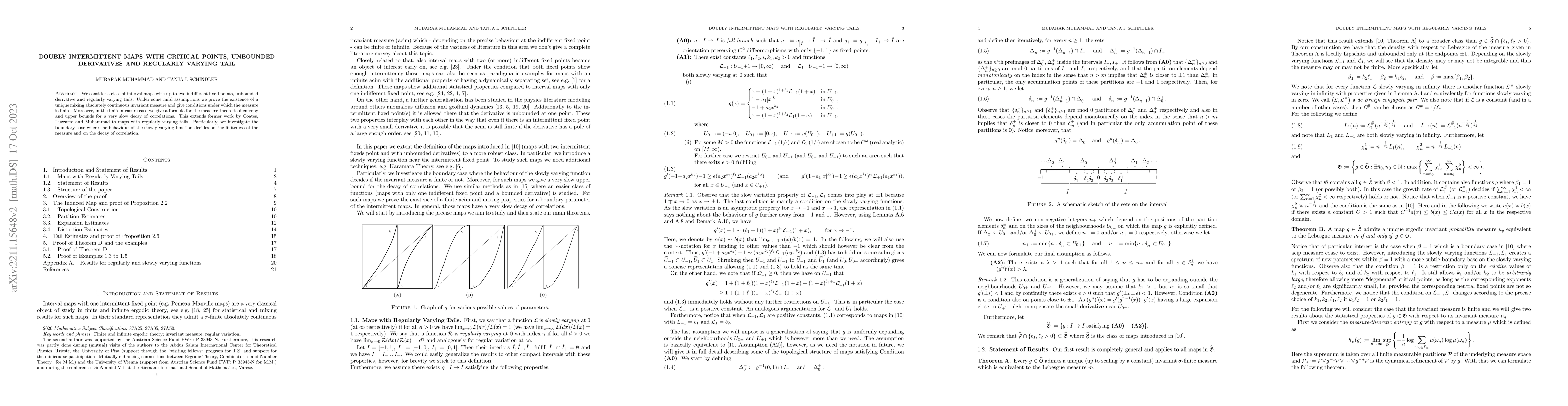 Thumbnail for Doubly Intermittent Maps with Critical Points, Unbounded Derivatives and
  Regularly Varying Tail