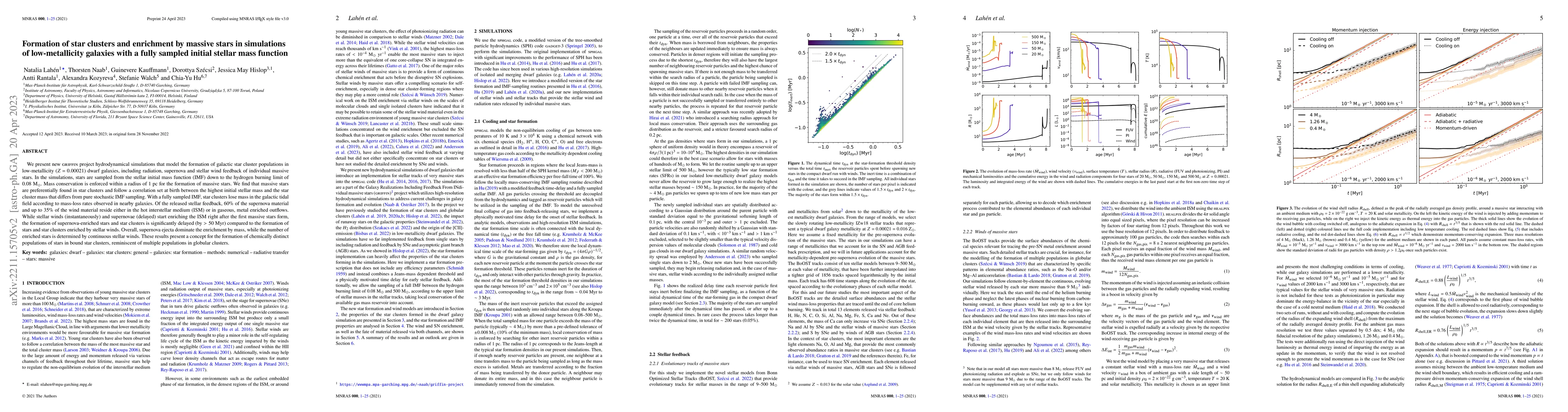 Thumbnail for Formation of star clusters and enrichment by massive stars in
  simulations of low-metallicity galaxies with a fully sampled initial stellar
  mass function