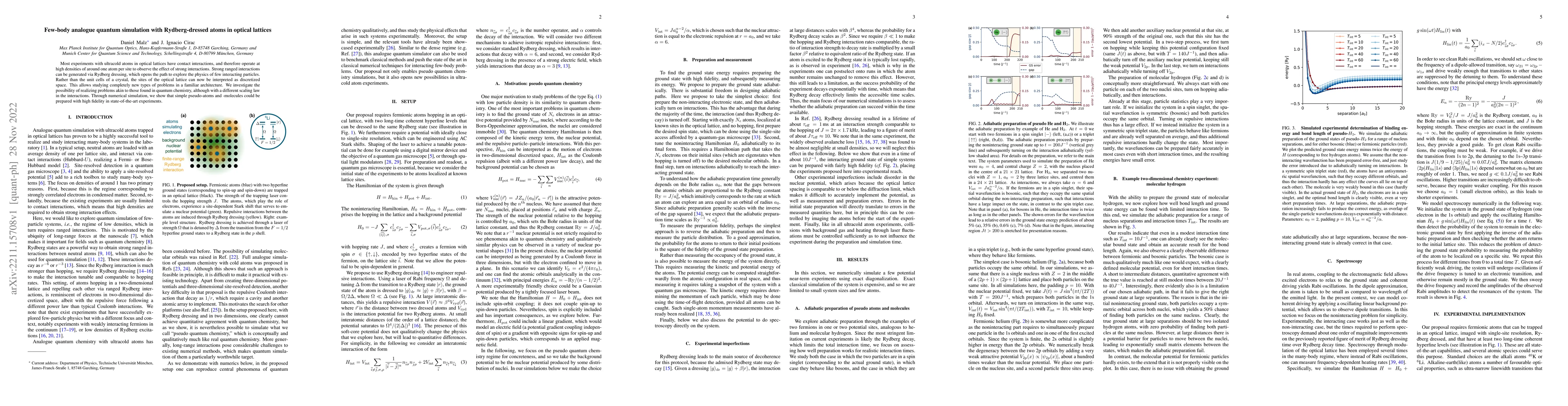 Thumbnail for Few-body analogue quantum simulation with Rydberg-dressed atoms in
  optical lattices
