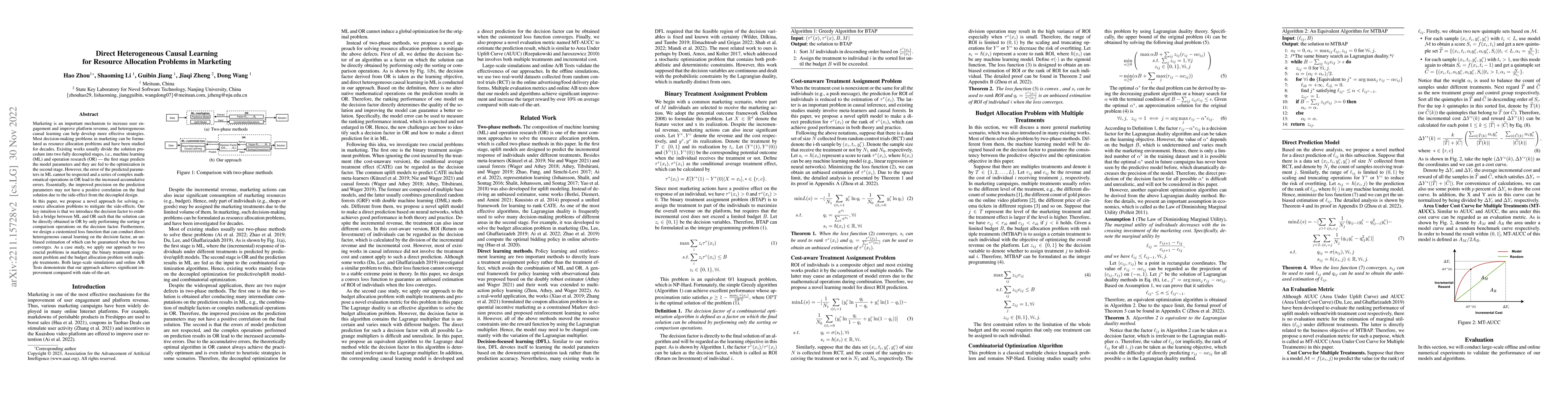 Thumbnail for Direct Heterogeneous Causal Learning for Resource Allocation Problems in
  Marketing