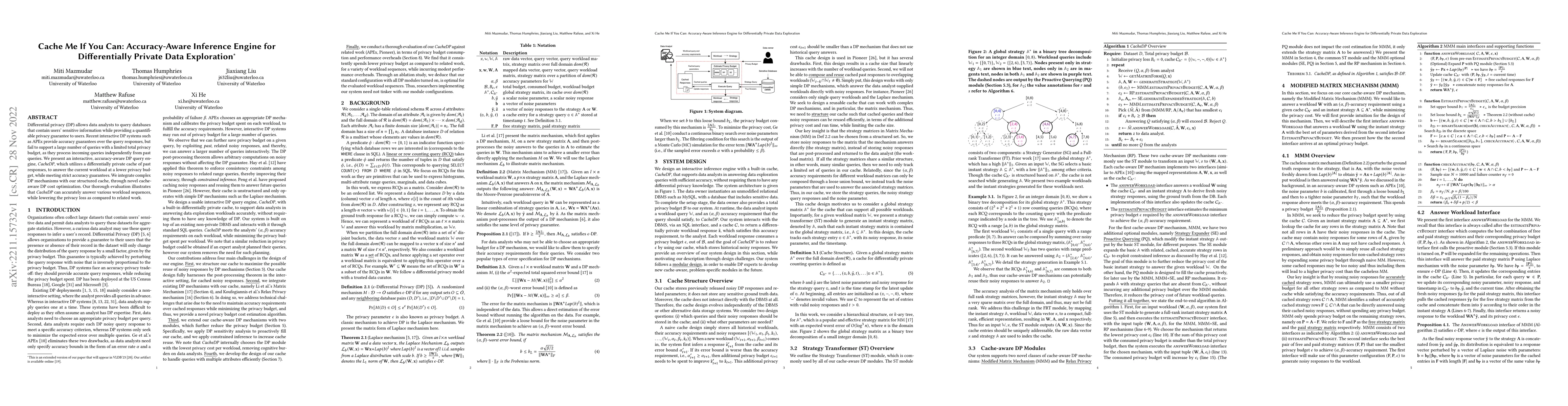 Thumbnail for Cache Me If You Can: Accuracy-Aware Inference Engine for Differentially
  Private Data Exploration