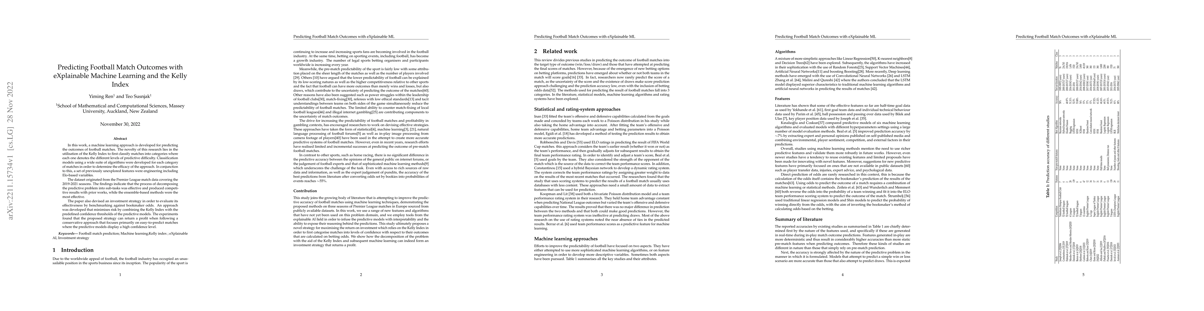 Thumbnail for Predicting Football Match Outcomes with eXplainable Machine Learning and
  the Kelly Index