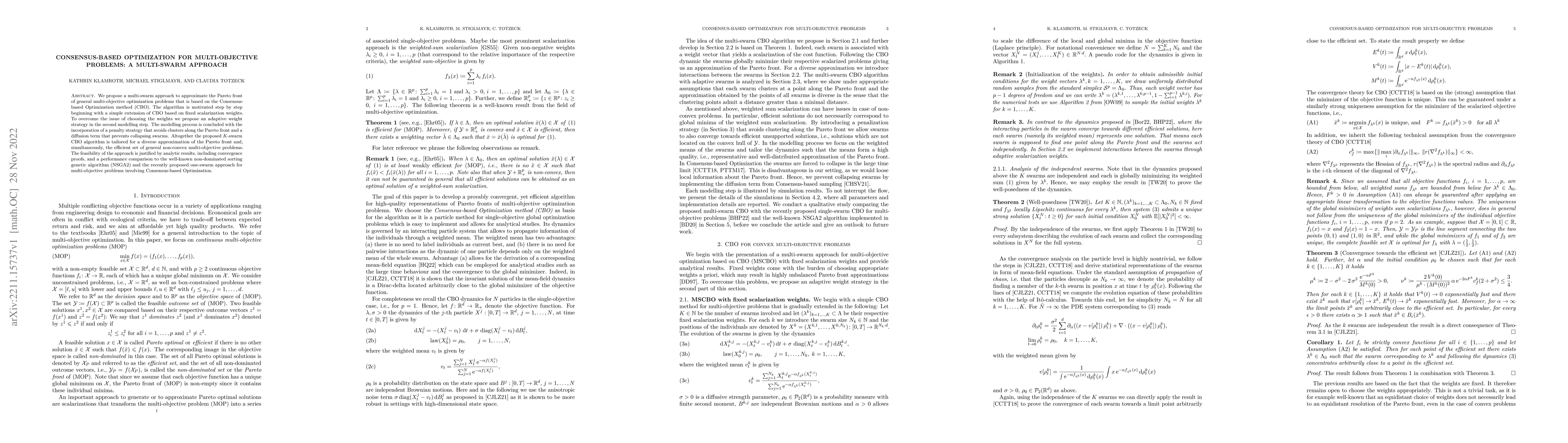 Thumbnail for Consensus-Based Optimization for Multi-Objective Problems: A Multi-Swarm
  Approach