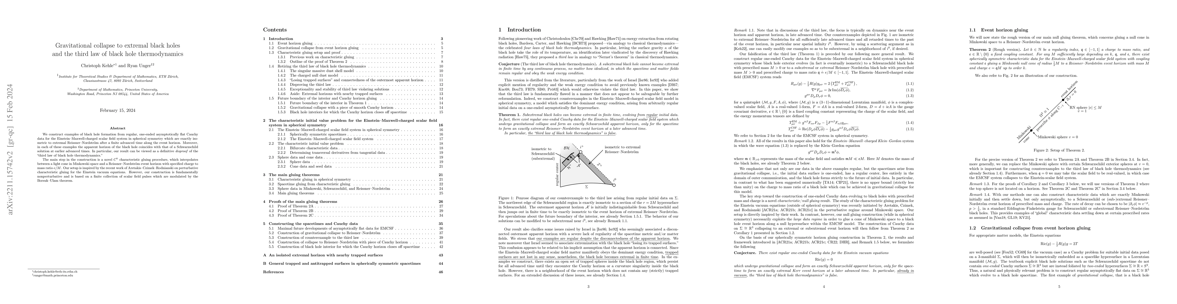 Thumbnail for Gravitational collapse to extremal black holes and the third law of
  black hole thermodynamics