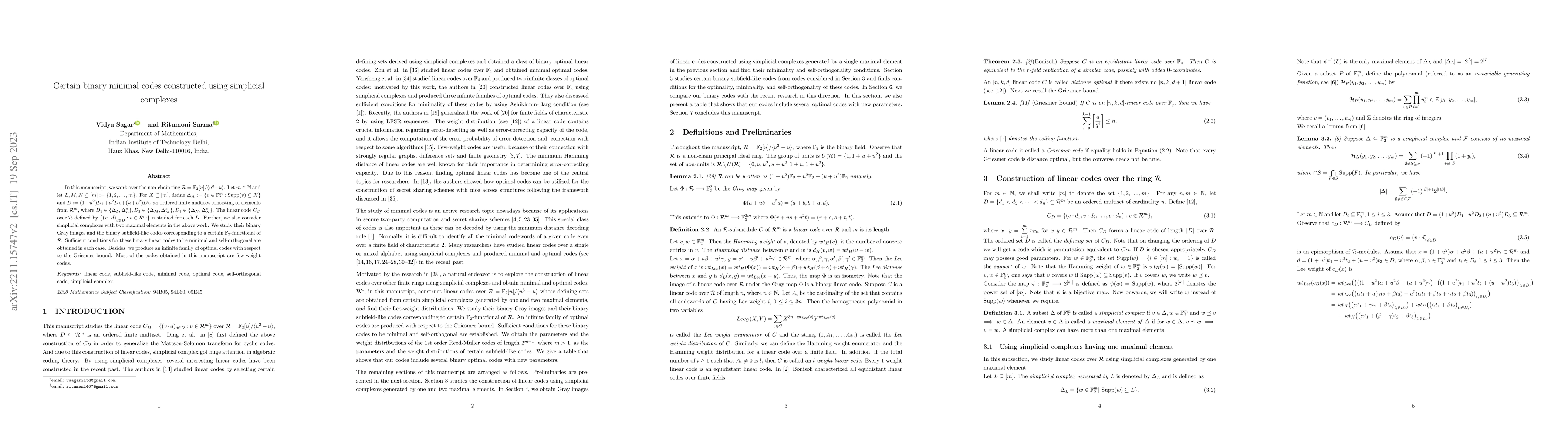 Thumbnail for Certain binary minimal codes constructed using simplicial complexes