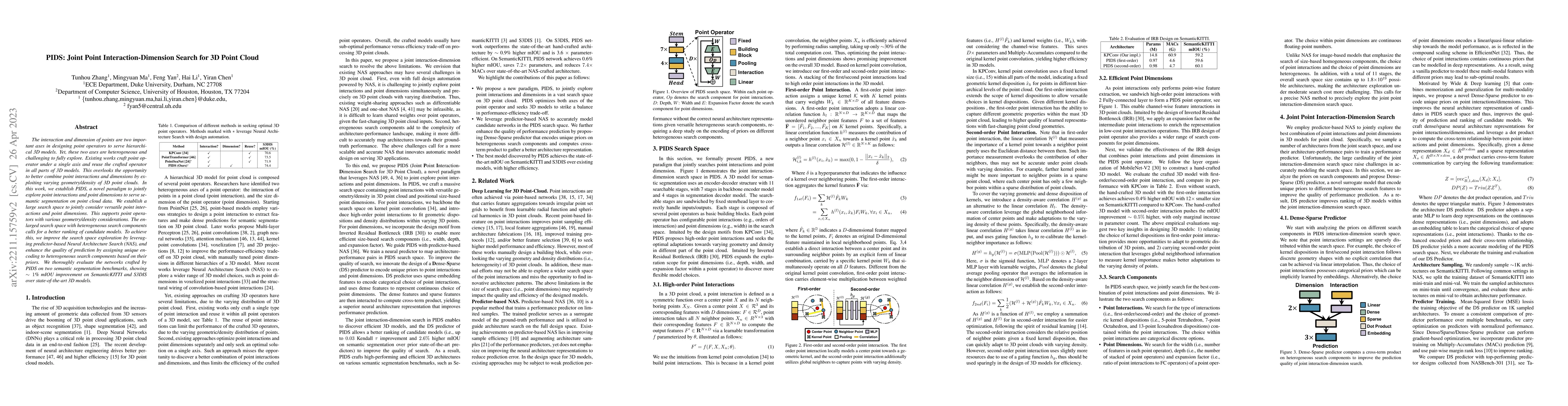 Thumbnail for PIDS: Joint Point Interaction-Dimension Search for 3D Point Cloud