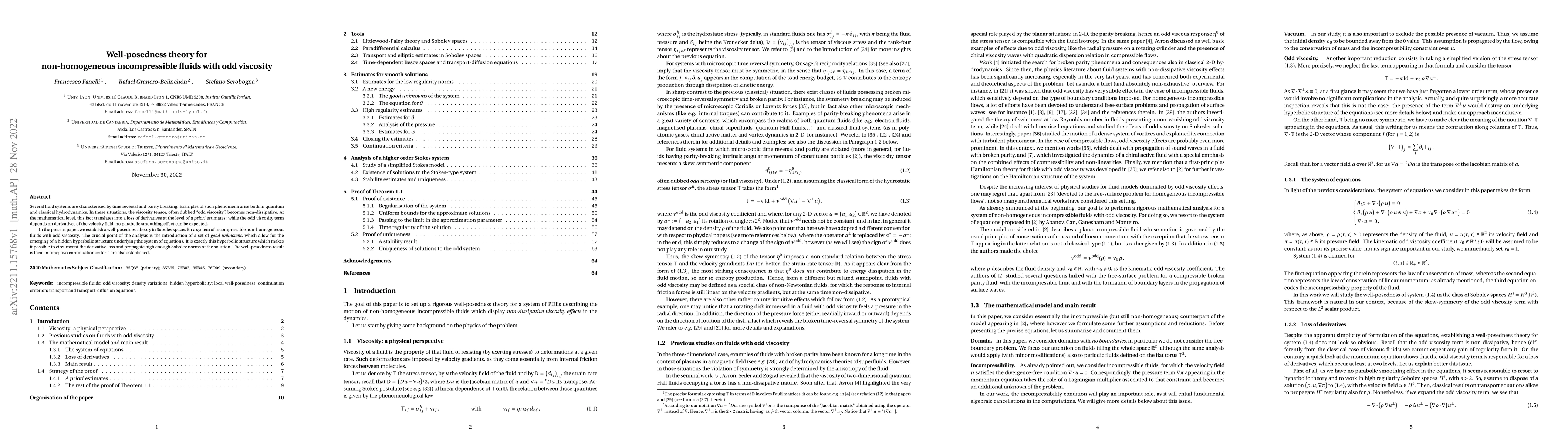 Thumbnail for Well-posedness theory for non-homogeneous incompressible fluids with odd
  viscosity