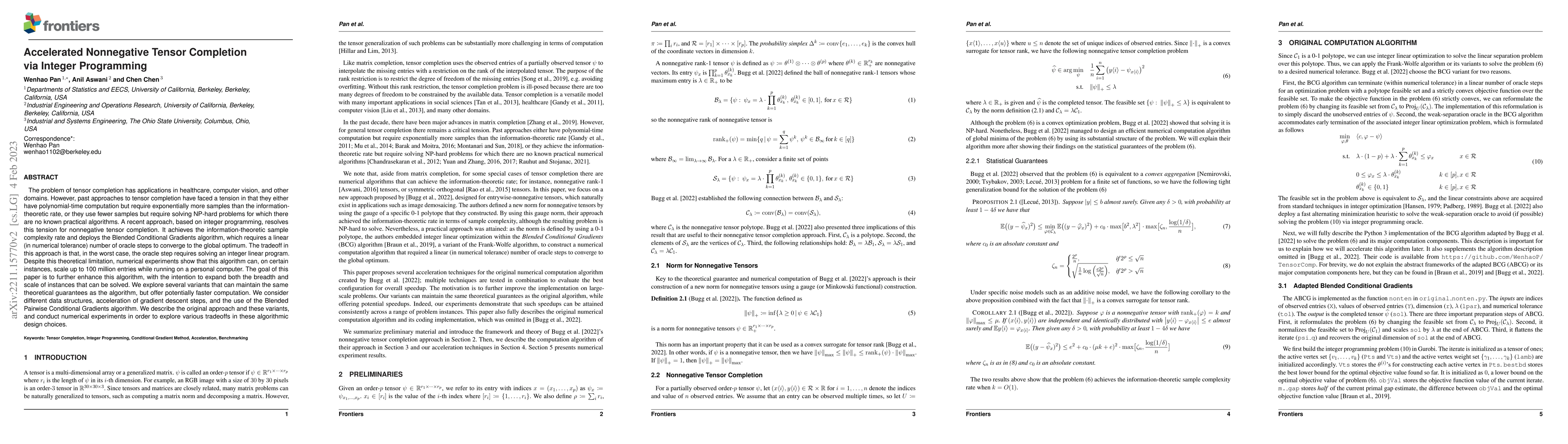 Thumbnail for Accelerated Nonnegative Tensor Completion via Integer Programming