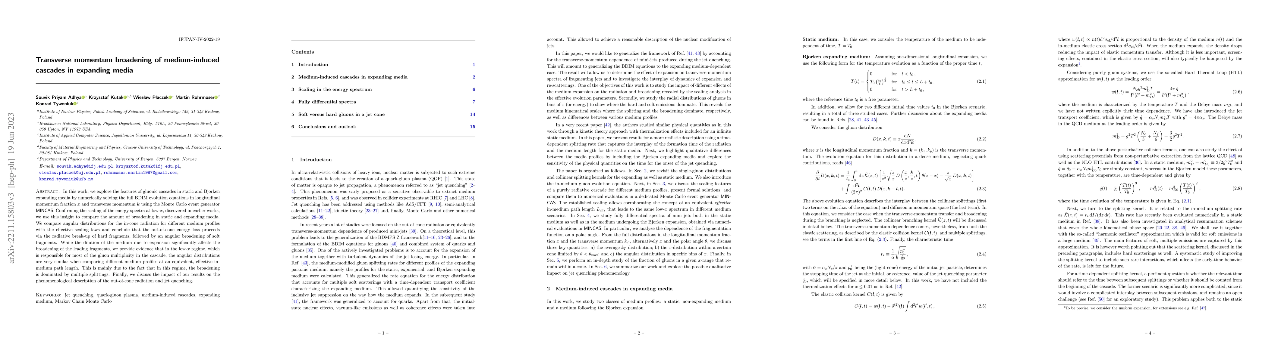 Thumbnail for Transverse momentum broadening of medium-induced cascades in expanding
  media