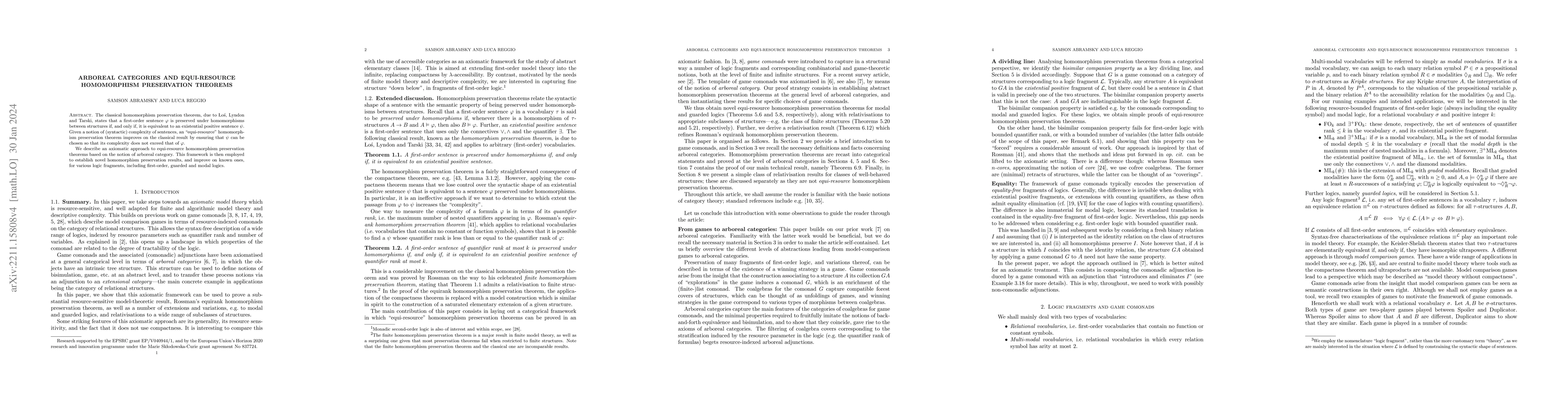 Thumbnail for Arboreal Categories and Equi-resource Homomorphism Preservation Theorems