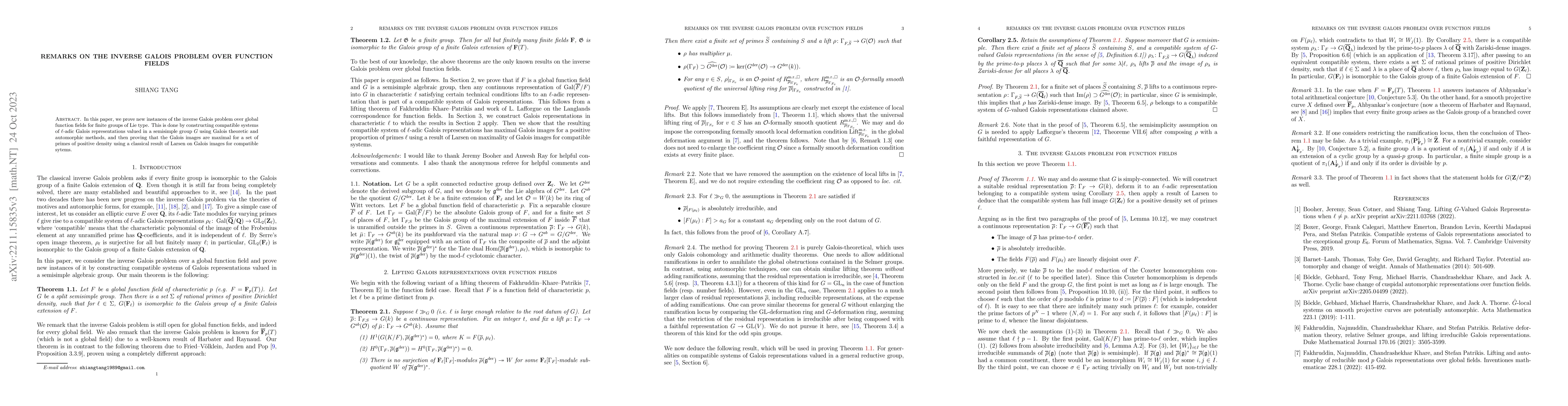 Thumbnail for Remarks on the inverse Galois problem over function fields