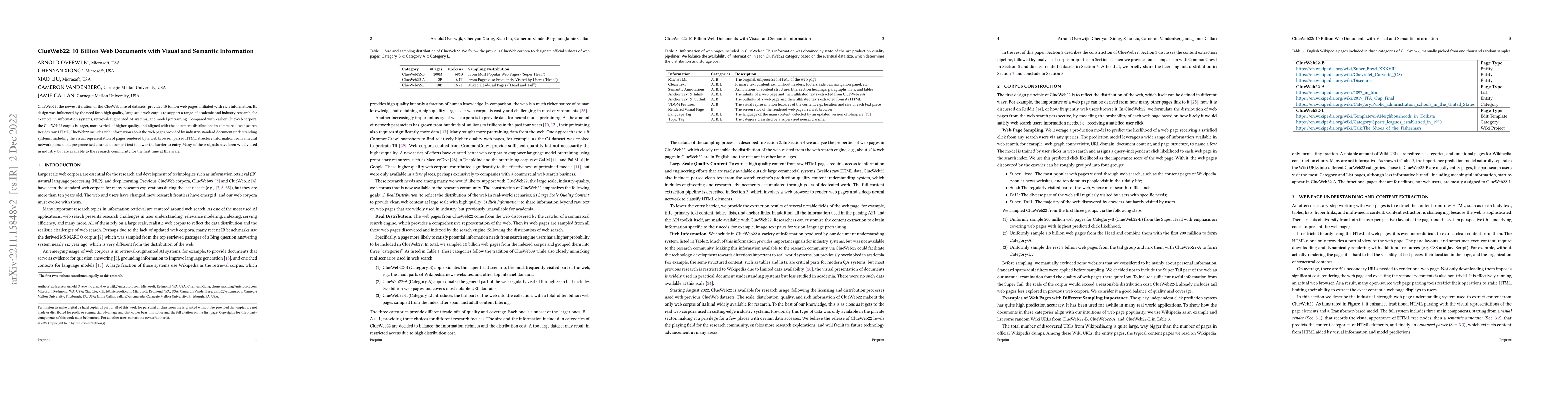 Thumbnail for ClueWeb22: 10 Billion Web Documents with Visual and Semantic Information
