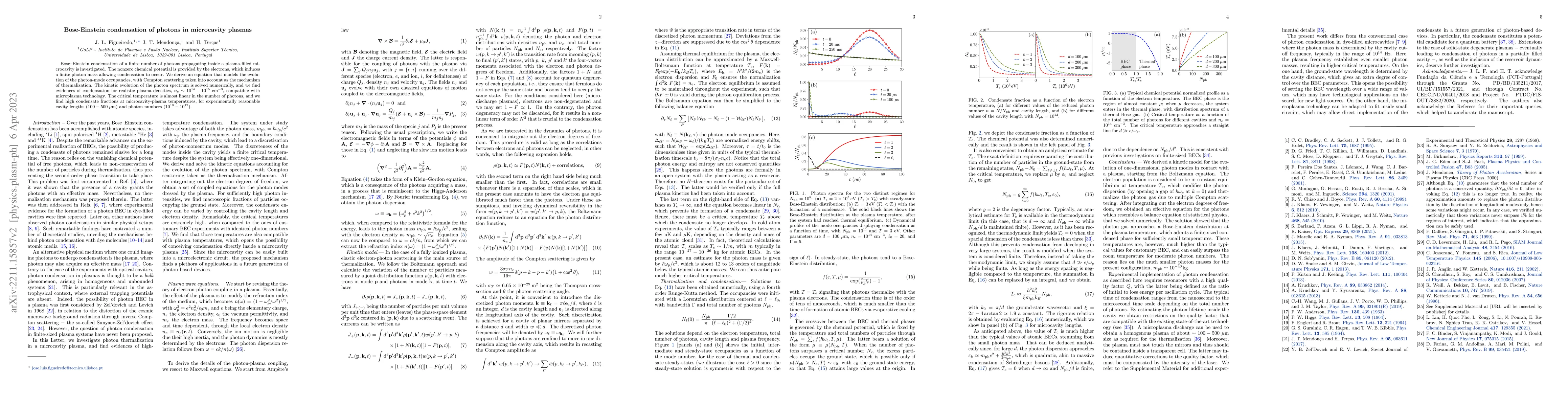 Thumbnail for Bose-Einstein condensation of photons in microcavity plasmas
